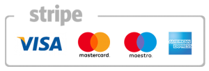 Secure payments by Stripe - Visa, Mastercard, Maestro and American Express